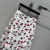 Signe 2024 Women Fashion Sexy Retro Cherry Blossom Stampa divisa una gonna di parole 0115