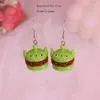 Kolczyki Dangle 1Pair Fun Food Zagraj w kreskówkę Tosty Taste Oczy biżuteria hamburgera