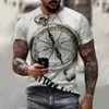 T-shirts masculins Vintage Mens T-shirt Summer Summer Short Owck Anchors 3D Print Top Tee Shirt HOMMING MENSES Vêtements Streetwearl2404 décontractés