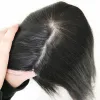 Toppers rak siden hud bas kvinnor topper 2 cm pu runt med klipp 12x13 cm mänskligt hår toupee för vita kvinnor täcker vitt hår
