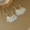 Dangle Chandelier New Fashion Metal Chain Tassel Earrings for Women Vintage Punk Design Skirt Personality Earrings Wedding Jewelry Gifts