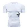 Компрессионная белая рубашка мужская футболка с короткими рукавами