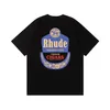 Высококачественные мужские футболки Rhude New Money Wondight Print Landscape High Street с двойной хлопковой рубашкой для мужской рубашки и женской рубашки США с короткими рукавами