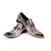 Casual Shoes Style Men Serpentine Patent Leather Banquet And Party Handmade Loafers Plus Size Male Dress Flats