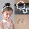 Bijoux de cheveux de mariage Bands de cheveux de fleurs de perle bande pour les enfants enfants élégants anniversaire de mariage cheveux floraux cerceau guirlande coureurs de couronnes