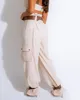 Pantalon féminin 2024 Printemps d'été Pattes Pantalons de femmes Elegant Paperbag Pocket Pocket Design Cargo Y2K Vêtements