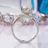 Clusterringen 2 d kleur moissaniet trouwring voor vrouw S925 sterling zilveren platina vergulde verlovingsband cadeau fijne sieraden