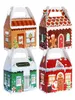 Christmas Decorations Gift Boxes Cookie Treat 3D Xmas House Cardboard Gable For Candy Holiday Party Favor Supplies Giving Bingdund6821967