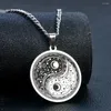 Colliers pendants punk tai ji yin yang collier pour femmes hommes classiques blanc chinois taoïsme signes bijoux en acier inoxydable