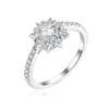 S925 Sterling Silver Band Ring Princess Sun Flower Diamond Ring Fashion Luxury Jewelry for Women Engagement Anniversary