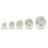 Mit Zertifikat D Farbe 65 mm 1ct Ohrringe für Frauen Gelbgold Top -Qualität Pass Diamond Test Hochzeit Schmuck 240403