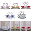 Crystal Swans Ornament Glass Figurines Paperweight Crafts Creative Swan Figuren Living Room Desktop Decorations 240425