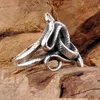 Sterling Silver Double-Headed Snake Ring Punk Retro Thai Publicity Personlighet överdriven 925 240420