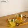 Tumblers 1/2/4PCS Premium Glass Coffee Mugs with Handle Transparent Tea Glasses for Hot/Cold Beverages Perfect Americano Cappuccino H240425