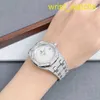 AP Moissanite Wrist Watch Royal Oak Series 18K All White Gold Origin Original Fritillaria Quartz Womens Watch 67602BC 33 mm