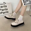 Casual Shoes 2024 Japanese Soft Girl Small Single Women Fashion Lace-up Platform Loafers Trend Designer Luxury