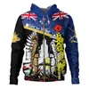 Herrtröjor tröjor Nya Zeeland Anzac Day Flag Maori -mönster 3D Tryckt huvtröja Ny i hoodies Sweatshirts Zip Hoodies för män Y2K Pullover Coat 240424