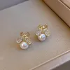 Charm Earrings Honey Bee Pearl Stud Women Exquisite Small Elegant Earring Ladies Wedding Party Birthday Jewelry Gifts