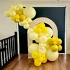 Décoration de fête 89pcs pastel ballons jaunes arc garland kit décorations pour le baptême filles 1er anniversaire mariée pour être baby shower