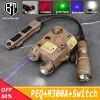 ライトWadsn Tactical Peq15 Red Green Blue Laser Ir Sight Surefir M300A懐中電灯Airsoft Accessroy White Strobe Light Dual Switch