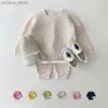 T-shirt 2pcs Nuovi set per bambini Girls Sports Sump Sports Abita di colore solido Abito per neonati Autumn Inverno Spring BABY BASCHI