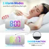 Clocks Projection Alarm réveil pour chambre à coucher 7 pouces RVB Horloge numérique LED colorée avec surface de miroir 630