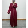 Etnische kleding dames uit het Midden -Oosten Dubai collage contrast kleur elegante vest robe fabrikanten moslimmode