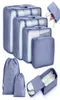 Sacs de rangement 68pcs Vêtements de voyage imperméables Luggage Organisateur de courtepointe Sac de couverture de couverture Cube d'emballage Cube1484324