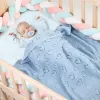 Установки детские одеяла вязаные новорожденные мода с твердым цветом малыш