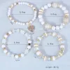 Brins 4 pièces Bracelets perlées étirées ensemble pour les femmes du cœur a réglable Charmes colorées Nouvelles bijoux de mode Stones en verre C1338