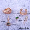 Dangle Earrings European And American Trend 6-piece Suit Ladies Ear Stud Clip Copper Inlaid Zircon Personality Niche Bone Ring