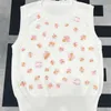 Tanks pour femmes Camis Designer Brand XiaoxiangFeng 24 printemps / été Nouveaux fleurs brodées Fashion sans manches slim