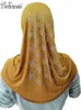 히잡 Bohowaii Ramadan Jersey Bonnet Hijab Femme Musulman Khimar Abaya Islam Diamonds 무슬림 여성을위한 터번 인스턴트 스카프 D240425