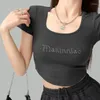 Men's Suits 2024 Tshirts Superior Quality Spring/summer Letters Embroidery Short Sleeve Tall Waist Fashion Ladies Tops Drop