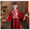 Stage Wear Girls Chinese Ancient Super Fairy Hanfu Kids Girl Children Costume Tang Suit Dress Child Princess Chinese Style Dress Stage d240425