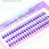 False Eyelashes Blue and purple mixed with colorful eyelash clusters eyelashes extend naturally in length 20D volume effect artificial rabbit personal Q240425