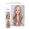 Perruques et morceaux de cheveux Mid Cut Wig Femmes Beige Brown Brown Curly Ins Girl Group Big Wave Lolita Internet Celebrity même style Couverture de tête complète