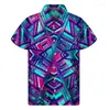 Camisas casuales para hombres retro mexico aztec 3d estampado hawaiano hombres coloridos tótem étnico lapa gráfica botón camisa de mangas de mangas cortas