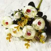 Fleurs décoratives 1pceuropéen rétro rétro petit thé artificiel rose simulation bouquet de haute qualité de mariage de haute qualité décoration de fête de fleurs