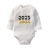 Jednoczęściowe Hello 2024 nowonarodzone Body Bodysuit Bawełniany długi rękaw niemowlę Rompers Body Baby Boys Dziewczyny Nowy rok Ropa Ubranie świąteczne