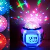 Accessoires muziek vol met sterren projectie digitale wekker Desktop LED Night Light Children Sleep Wearmklok Nacht kleurrijk licht Home