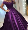 Purple Satin Quinceanera Dresses Ball Gown Beaded Sequins Lace Applique Sweet 16 Dresses vestidos de Formal Party Gowns4208790