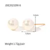 Fashion Silver Post Steel Quality Pearl Bead Stud Women Earring Original Design Pendien Gold Retro-Brushed Ball Studörhängen