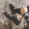 Casual Shoes Męska wiosenna sukienka biznesowa koronkowa skóra rzeźbiona Masowa moda formalny projektant Vintage wysokiej jakości