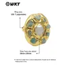 Cluster Rings WT-MPR086 WKT 2024 RETRO AMASONITE и PEARL 18K ЗОЛОТАЯ ЗОЛОТОК