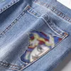 メンズジーンズデザイナーハイエンド刺繍メンズジーンズスリムスリムストレートエラスティックカジュアルパンツメンファッションブランドNBK9