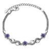 Beaded Silver Color Infinity Justerbart armband för kvinnor Hot Fashion 8 Word Armband Female Wedding Jewelry Gift