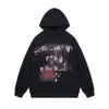 Hip Hop Street Hellstar Hoodies Set Rock Washed Flame Letter Print Hooded Pullover Men Femmes surdimensionnées surdimension