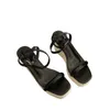 Peep-Toe Womens Sandals Straw High Wedge Heels Summer Shoes Elegant Beach Casual Beige Roman Grass Rope Woven 240423