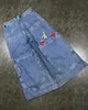 Harajuku Personalidade Big Pocket Boxing Kangaroo Lavar jeans largo Jeans Y2K Hiphop Street Casual Denim solto para homens e mulheres 240420